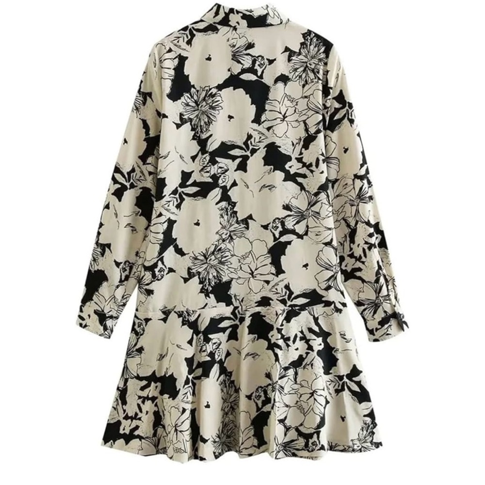 Zara Black and Cream Dress NWOT Size M - Picture 9 of 10